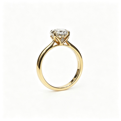 oval yellow gold ring | Lab-Grown Diamonds | solid gold