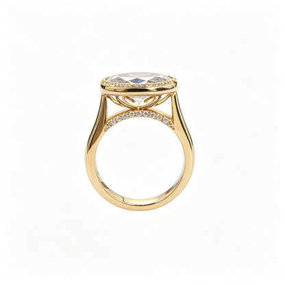oval yellow gold ring | Lab-Grown Diamonds | solid gold