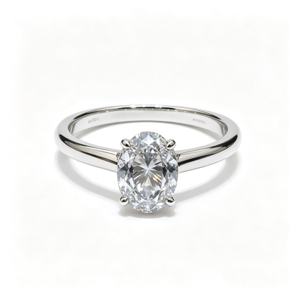 Oval white gold Ring | Lab-Grown Diamonds | Solid Gold
