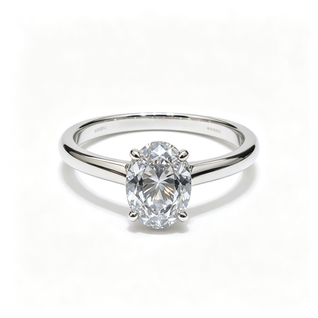 Oval white gold Ring | Lab-Grown Diamonds | Solid Gold