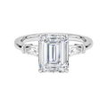 Emerald Three-stone Custom Engagement Ring Setting|Price is for Setting Only