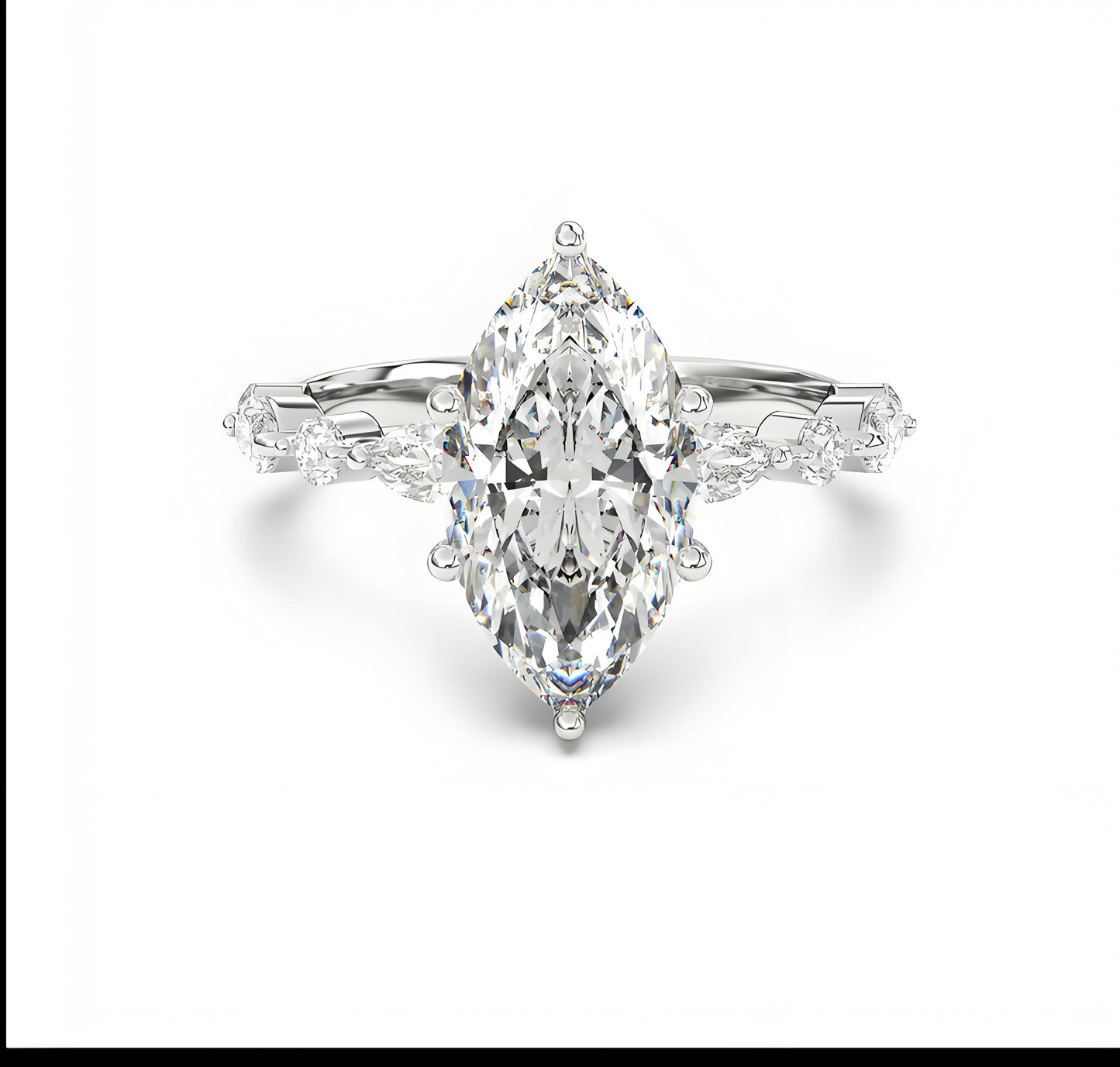 Lab-Grown Diamond Marquise Cut Ring in 18K Gold