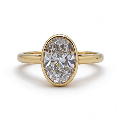 Oval Cut Ring | Lab-Grown Diamonds | Solid Gold |