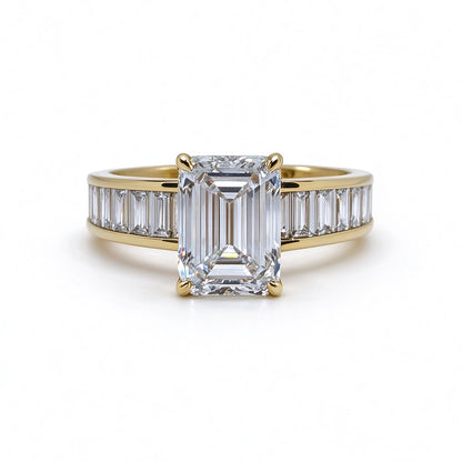 Emerald Cut Ring | Lab-Grown Diamonds | Solid Gold |