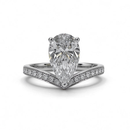 Pear Cut Ring | Lab-Grown Diamonds | Solid Gold |