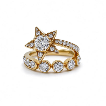 Star Diamond Ring | Lab-Grown Diamonds | Solid Gold |