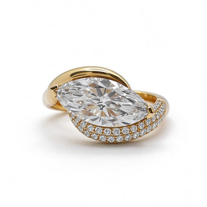Marquise Cut Ring | Lab-Grown Diamonds | Solid Gold |