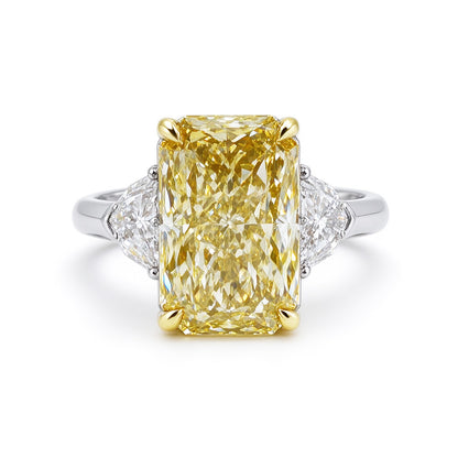 Yellow Cushion Cut Ring | Lab-Grown Diamonds | Solid Gold |