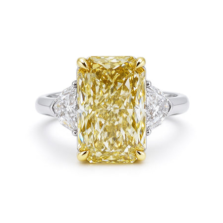 Yellow Cushion Cut Ring | Lab-Grown Diamonds | Solid Gold |