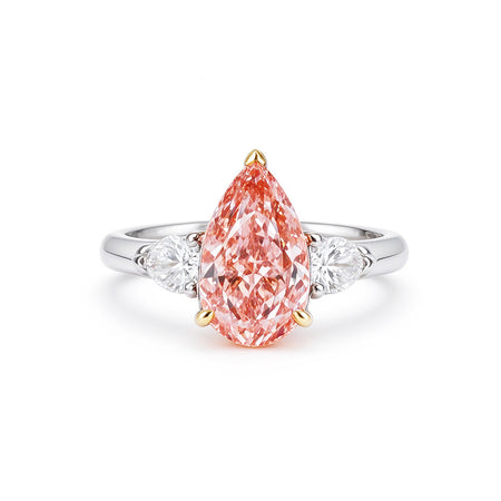 Pink Pear Cut Ring | Lab-Grown Diamonds | Solid Gold |