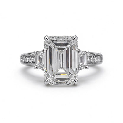Emerald Cut Ring | Lab-Grown Diamonds | Solid Gold |