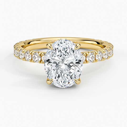 Lab-Grown Diamond Oval Cut Ring in 18K Gold