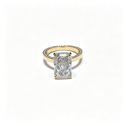 radiant yellow gold ring | Lab-Grown Diamonds | solid gold | channel set