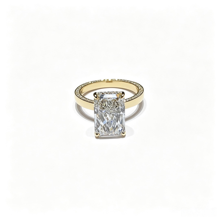 radiant yellow gold ring | Lab-Grown Diamonds | solid gold | channel set
