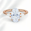 Oval Three-Stone & Hidden Halo Engagement Ring Setting|Price is for Setting Only
