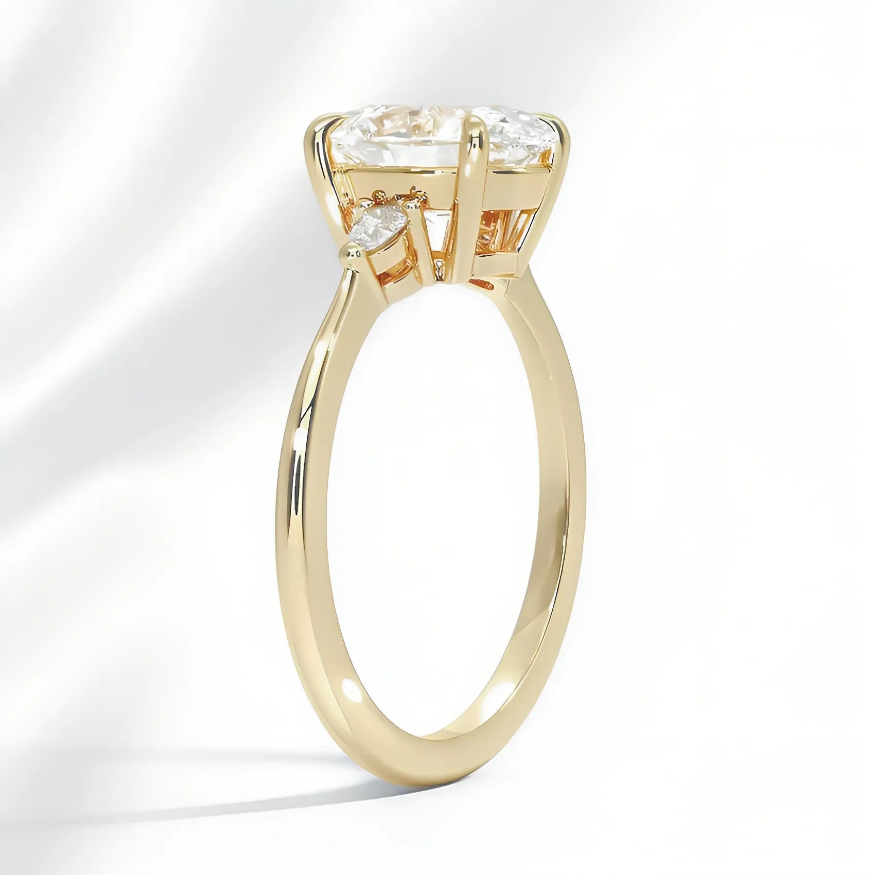 Oval Three-Stone Custom Engagement Ring Setting|Price is for Setting Only