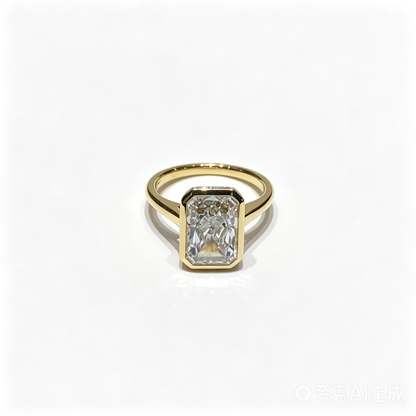 Yellow Gold Cushion Ring | Lab-Grown Diamonds | Solid Gold  | Hidden Halo Engagement Ring