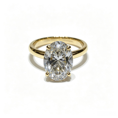 Oval Rose Gold Ring | Lab-Grown Diamonds | Solid Gold | Minimalist  | Engagement Ring