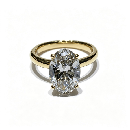 Oval Rose Gold Ring | Lab-Grown Diamonds | Solid Gold | Minimalist  | Engagement Ring