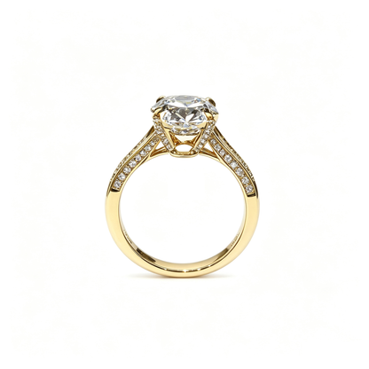 oval ring | Lab-Grown Diamonds | solid gold | split shank | pave band