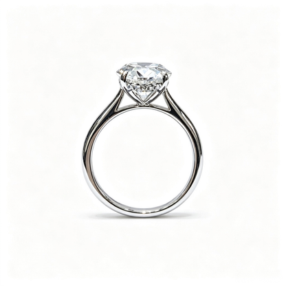 Oval White Gold Ring | Lab-Grown Diamonds | Solid Gold | Luxury