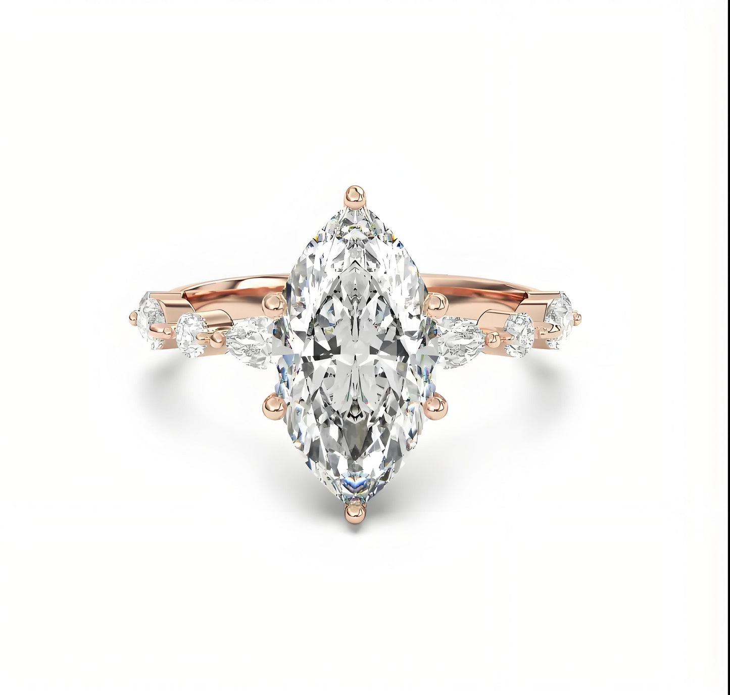 Lab-Grown Diamond Marquise Cut Ring in 18K Gold