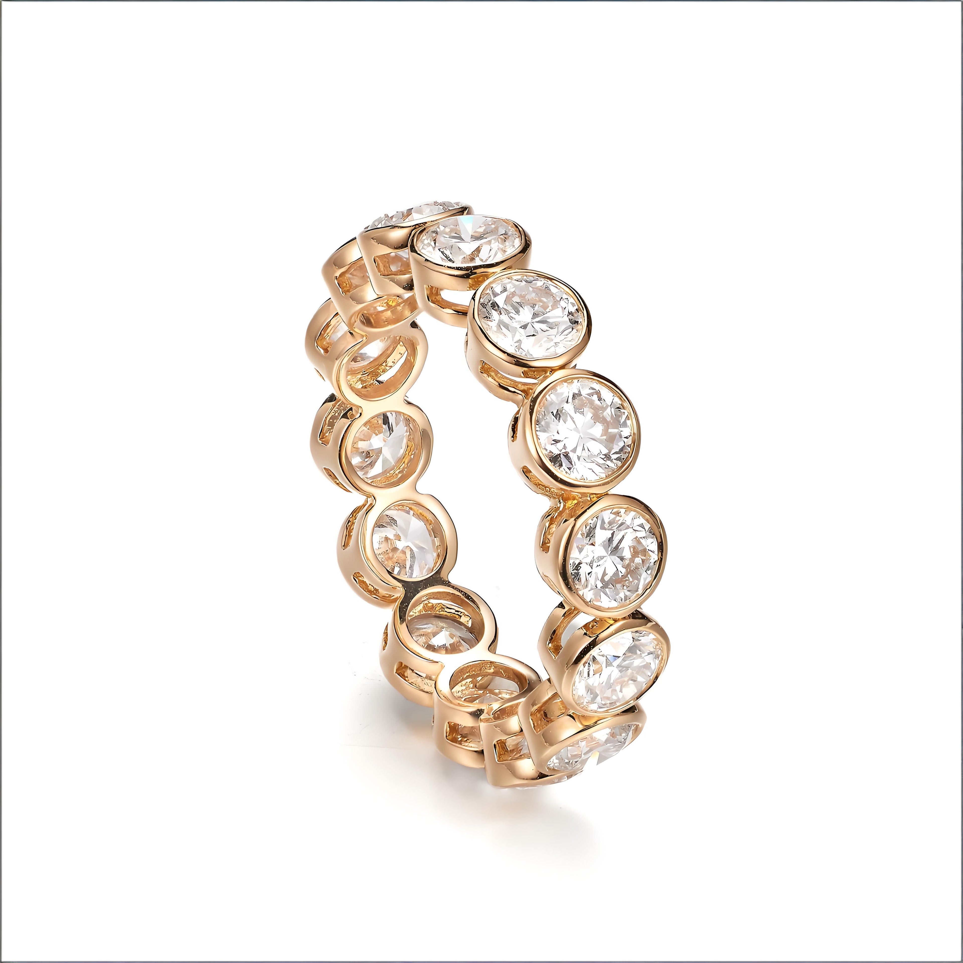 Lab-Grown Diamond Round  Cut Bang in 18K Gold (us 6.5#)