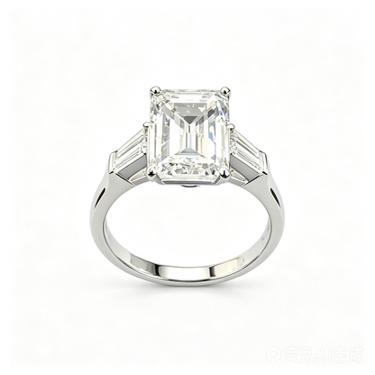 Emerald White Gold Ring | Lab-Grown Diamonds | Solid Gold | Clean & Sophisticated