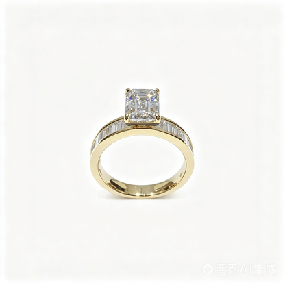 Radiant Yellow Gold Ring | Lab-Grown Diamonds | Solid Gold