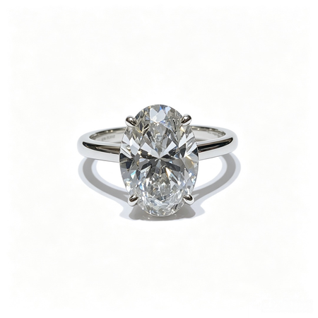 Oval White Gold Ring | Lab-Grown Diamonds | Solid Gold | Luxury