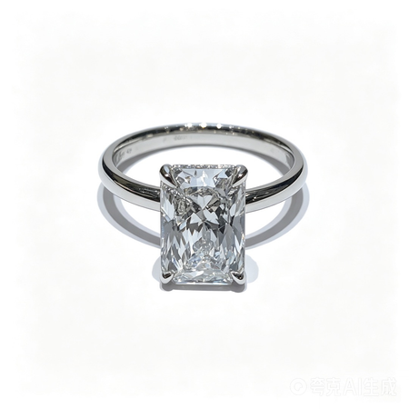 Radiant White Gold Ring | Lab-Grown Diamonds | Solid Gold | Vintage Sparkel