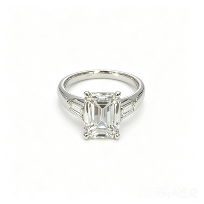 Emerald White Gold Ring | Lab-Grown Diamonds | Solid Gold | Clean & Sophisticated