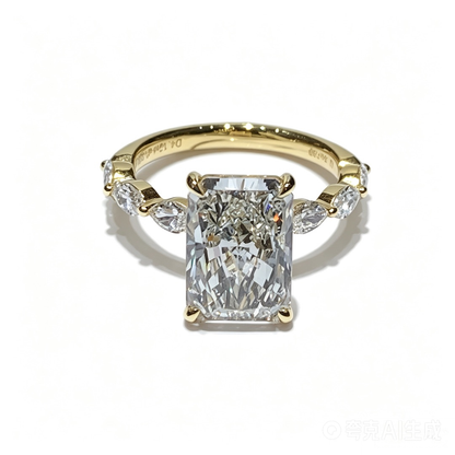 radiant yellow gold ring | lab-grown diamonds | solid gold | pave band