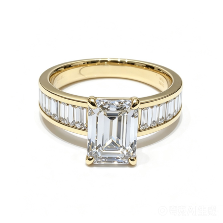 Radiant Yellow Gold Ring | Lab-Grown Diamonds | Solid Gold