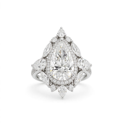 Pear Cut Ring | Lab-Grown Diamonds | Solid Gold |