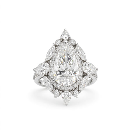 Pear Cut Ring | Lab-Grown Diamonds | Solid Gold |