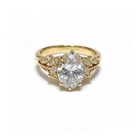 oval ring | Lab-Grown Diamonds | solid gold |