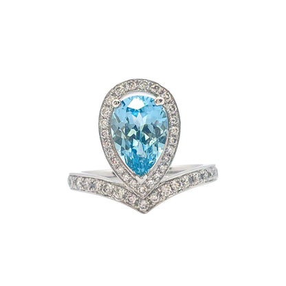 Pear Cut Ring | Lab-Grown Colored Gemstones | Solid Gold
