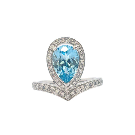 Pear Cut Ring | Lab-Grown Colored Gemstones | Solid Gold