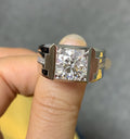 Custom Order: 3.11ct Round Cut Lab Diamond Man Ring in Platinum0287