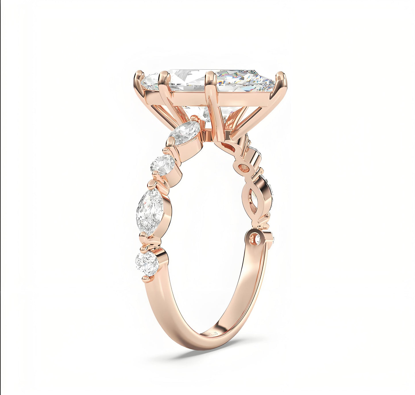 Lab-Grown Diamond Marquise Cut Ring in 18K Gold