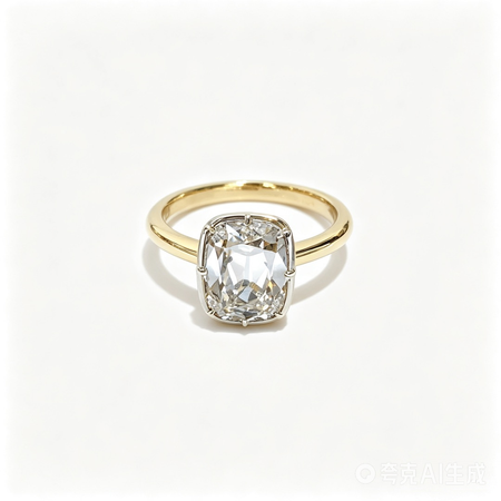 yellow gold ring | Lab-Grown Diamonds | solid gold bezel button back ring | old mine cut ring