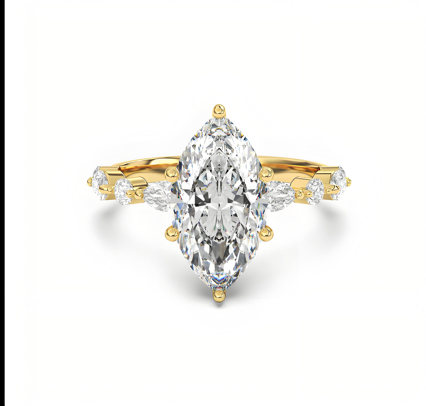 Lab-Grown Diamond Marquise Cut Ring in 18K Gold