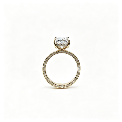 radiant yellow gold ring | Lab-Grown Diamonds | solid gold | channel set