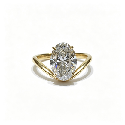 Oval Rose Gold Ring | Lab-Grown Diamonds | Solid Gold Solitaire Ring