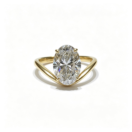 Oval Rose Gold Ring | Lab-Grown Diamonds | Solid Gold Solitaire Ring