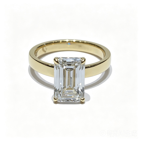 Emerald Yellow Gold Ring | Lab-Grown Diamonds | Solid Gold | Sophisticated