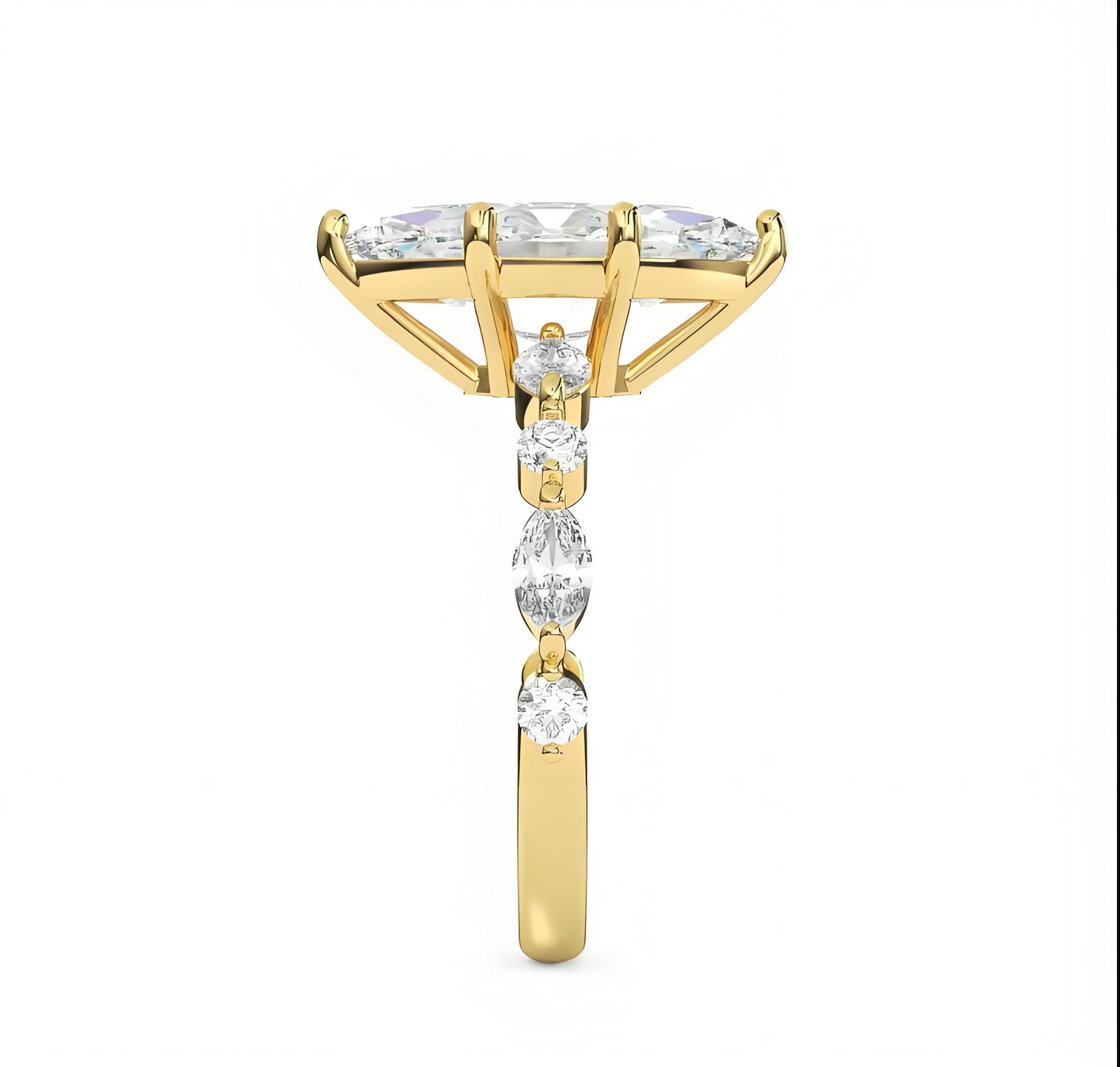Lab-Grown Diamond Marquise Cut Ring in 18K Gold