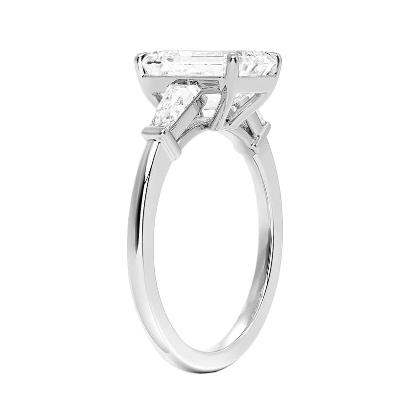 Emerald Three-stone Custom Engagement Ring Setting|Price is for Setting Only