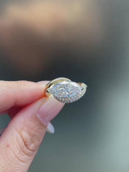 Marquise Cut Ring | Lab-Grown Diamonds | Solid Gold |